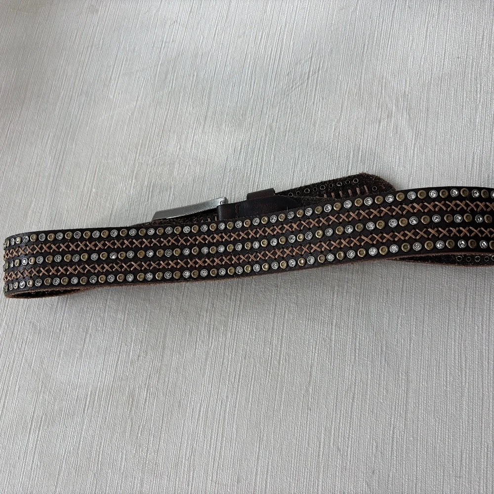Bed Stu leather studded belt 🤎 Wide western / boho Y2K belt - Picture 6 of 7